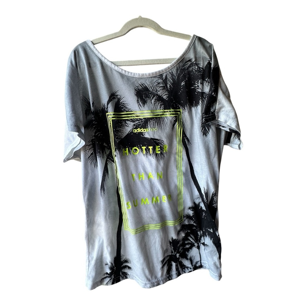 Adidas Neo Gray T-Shirt with Neon Accents